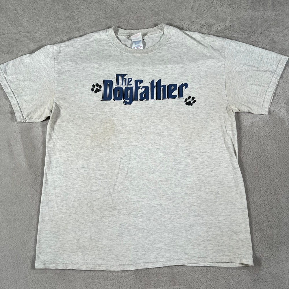 Vintage Tennessee River The Dogfather Graphic T-Shirt Gray Mens Large Distressed